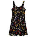 Stylish Gothic Tea Time Skater Dress features a floral pattern, perfect for adding elegance to your dark wardrobe.