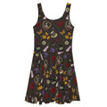 Stylish Gothic Tea Time Skater Dress featuring a dark floral print, perfect for expressing your unique style.