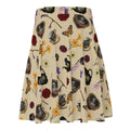 Stylish Gothic Tea Time Skater Skirt features floral and skull designs, perfect for unique summer outfits.