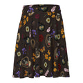 Gothic Tea Time Skater Skirt features a unique floral and skull design, perfect for showcasing your style.