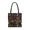 Stylish Gothic Tea Time Tote Bag (Wood Bark) featuring vibrant patterns, perfect for tea time or casual outings.