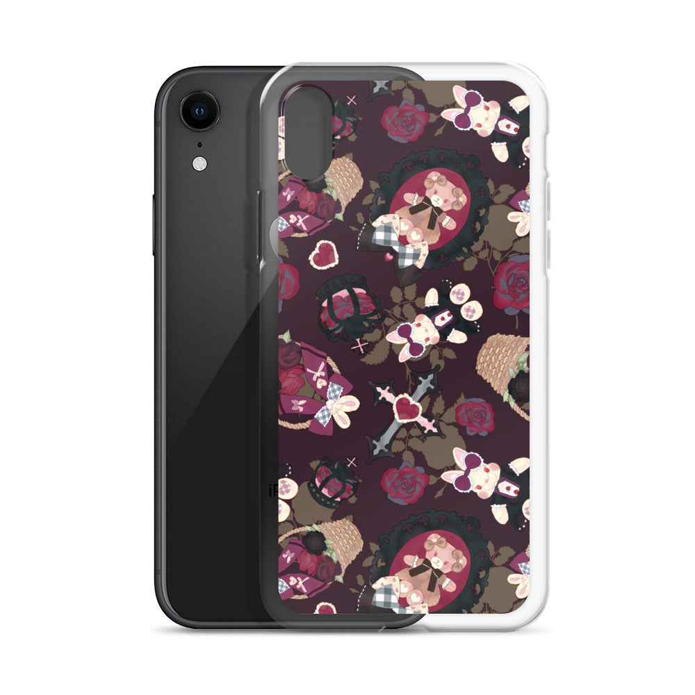 Gothic Teddy iPhone® Clear Case showcases a stylish design, offering protection from scratches and dirt. Perfect for your phone!
