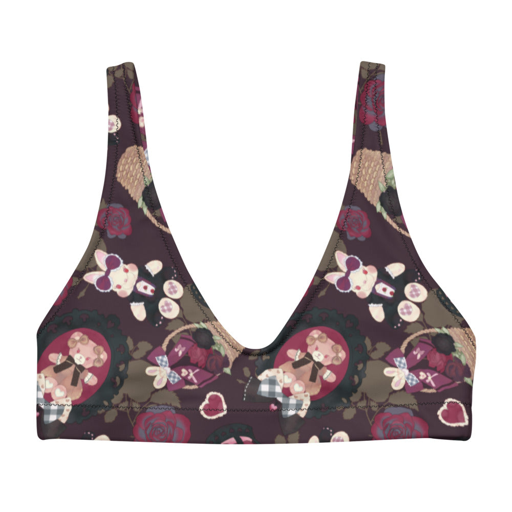 Gothic Teddy Padded Bikini Top features a dark, adorable design perfect for summer styling and comfort.