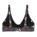 Gothic Teddy Padded Bikini Top features a dark floral design, perfect for mixing and matching this summer.