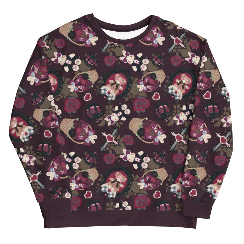 Gothic Teddy Sweatshirt features regal motifs, perfect for conquering your day in style and comfort.
