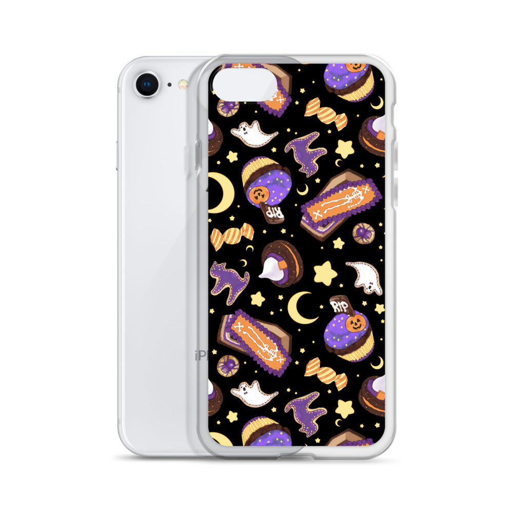 Colorful Halloween Treat iPhone® Clear Case features fun spooky designs, protecting your phone with style and durability.
