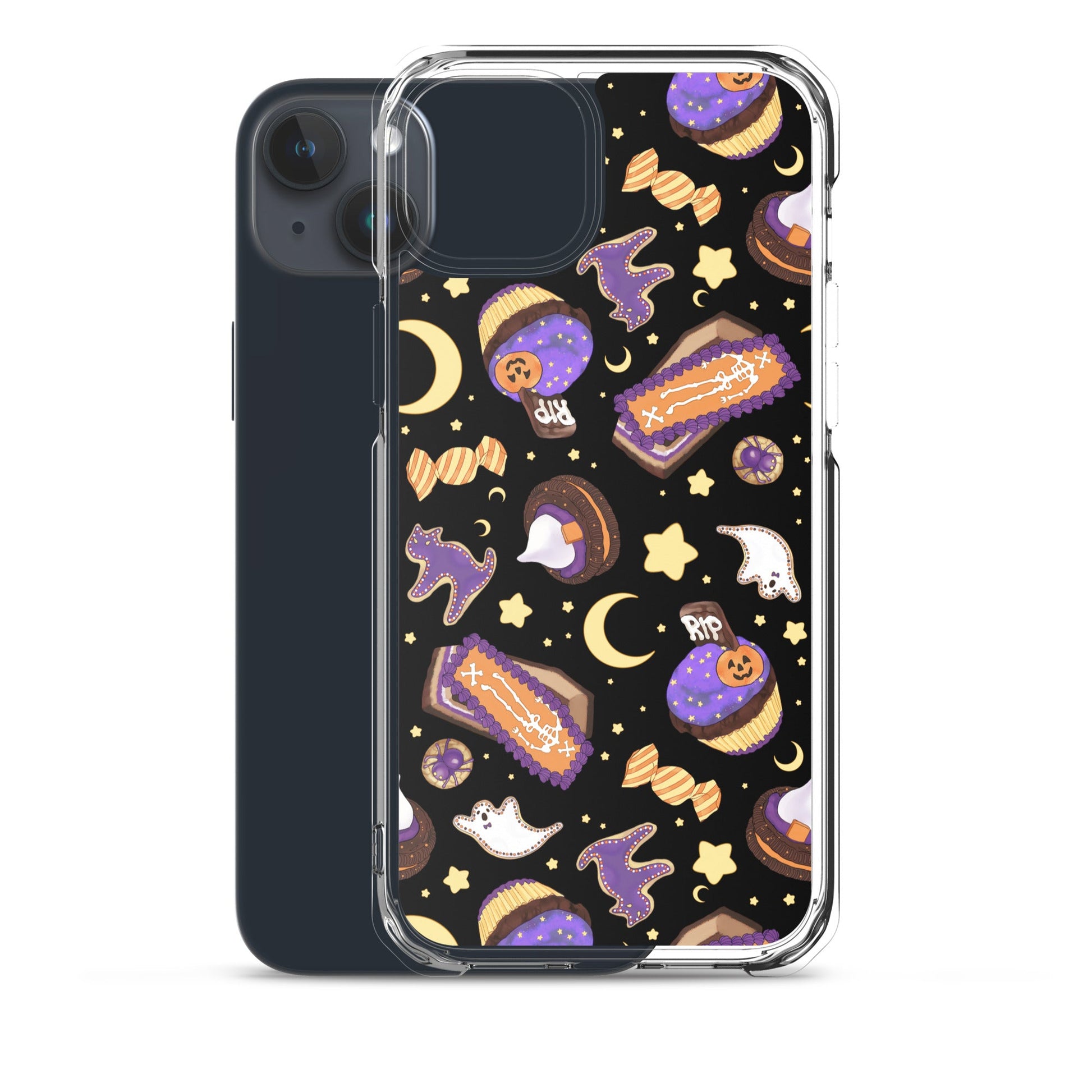 Sleek Halloween Treat iPhone® Clear Case featuring festive designs, protecting against scratches and dirt. Perfect for spooky season!