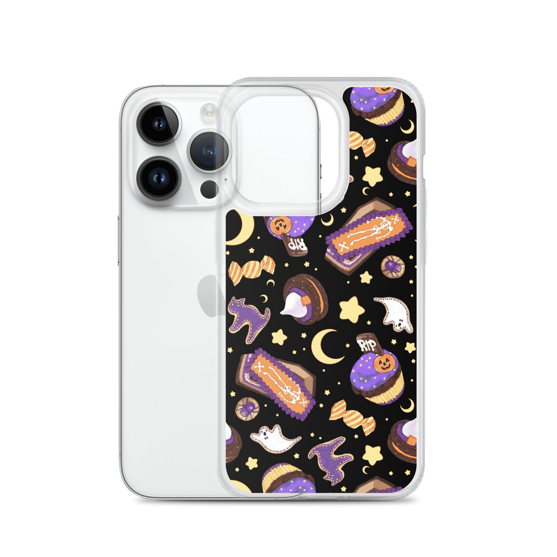 Protect your phone in style with the Halloween Treat iPhone® Clear Case featuring fun spooky designs.