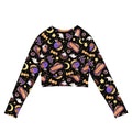 Stylish Halloween Treat Long-sleeved Crop Top featuring eco-friendly fabric, perfect for athleisure outfits.