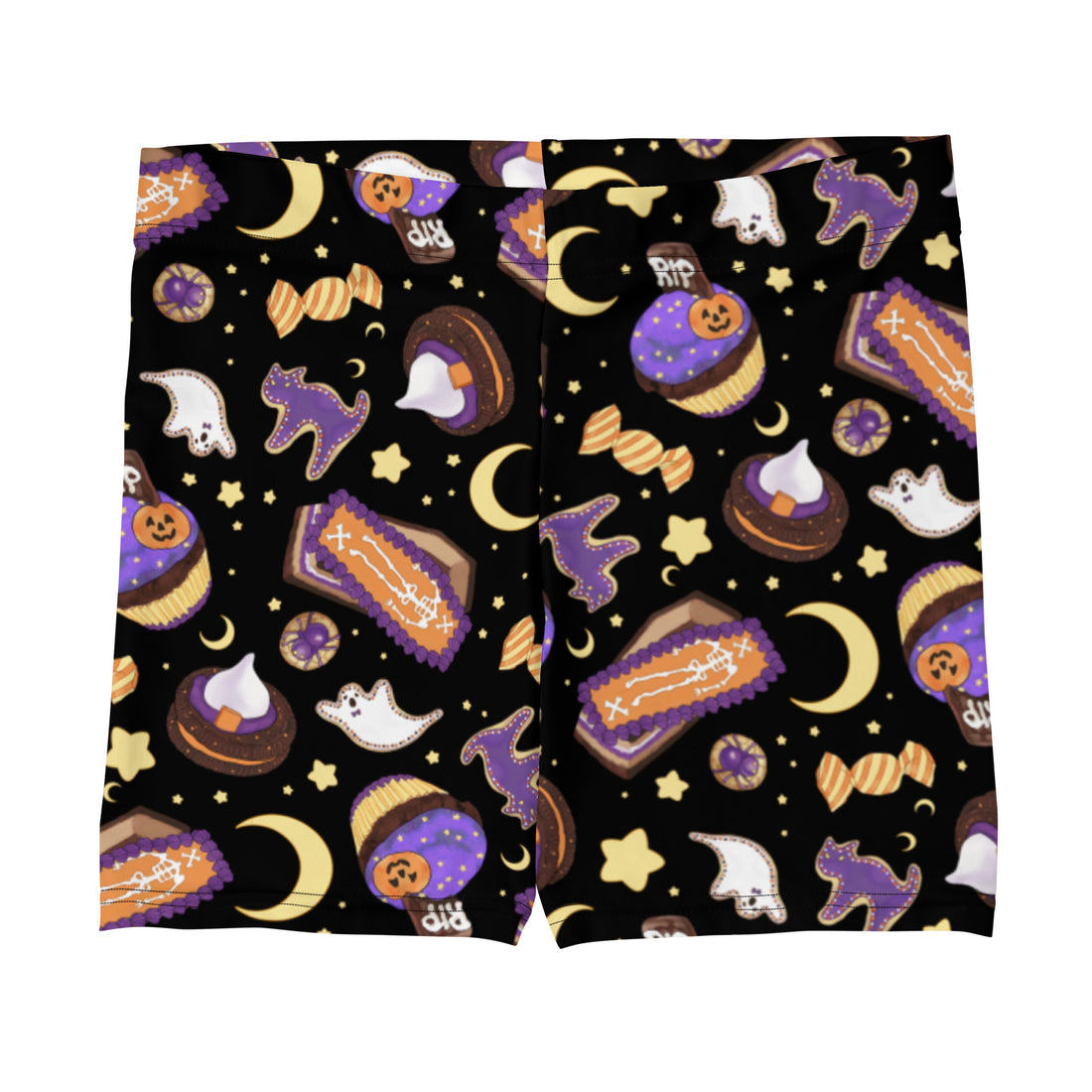 Cute Halloween Treat Shorts featuring festive designs, perfect for gym or errands, available at your favorite store.