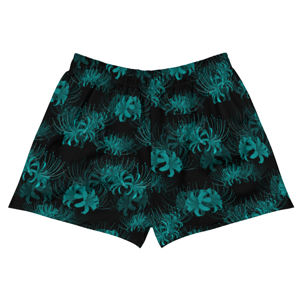 Higanbana Athletic Short Shorts feature a stylish floral print, perfect for showcasing your bold, mysterious style.