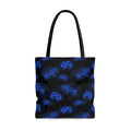 Stylish Higanbana Tote Bag (Blue) featuring a vibrant Spider Lily print, perfect for any outing or gym visit.