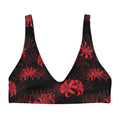 Stylish Higanbana Padded Bikini Top in red floral design, perfect for a bold beach look. Mix and match for versatility.
