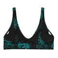 Stylish Higanbana Padded Bikini Top in teal, featuring removable pads for customizable comfort and a bold look.