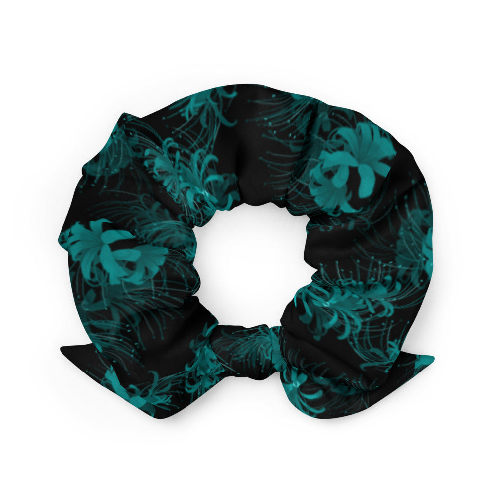 Stylish Higanbana Scrunchie featuring a unique floral print, perfect for adding flair to any outfit.