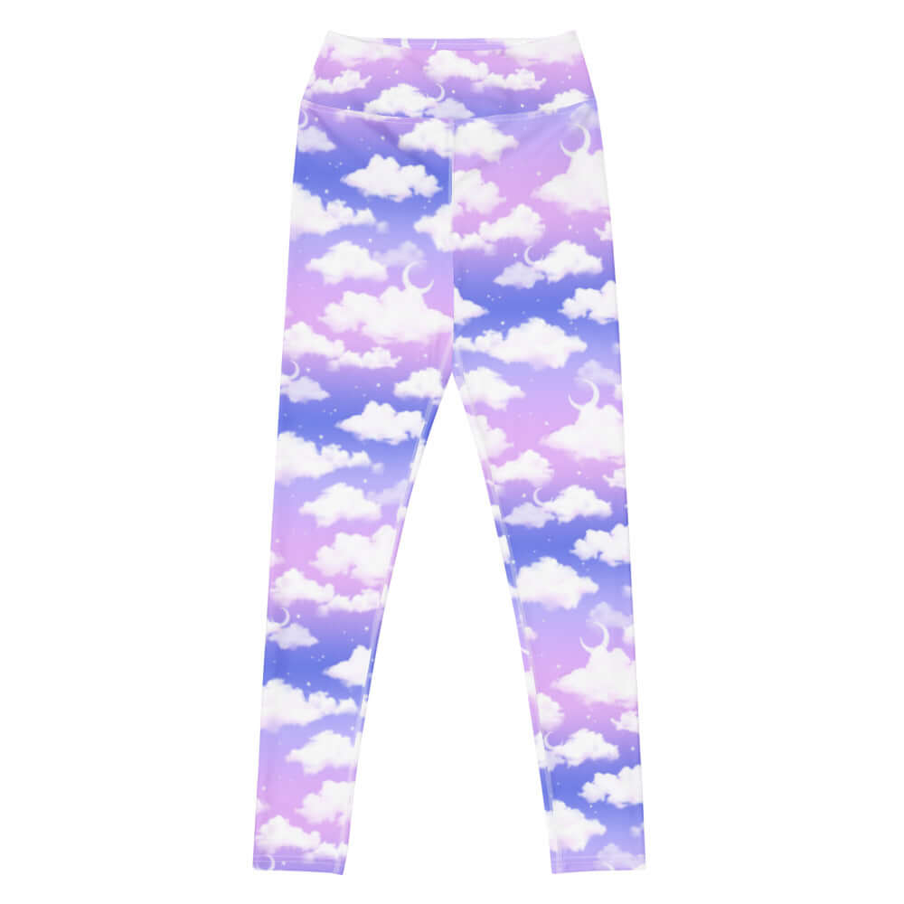 High-waisted Cloudy Sky Leggings feature a soft, versatile design perfect for gym and everyday wear.