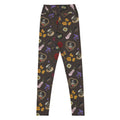 High-waisted Gothic Tea Time Leggings feature a floral and tea ware design, perfect for a chic goth look.