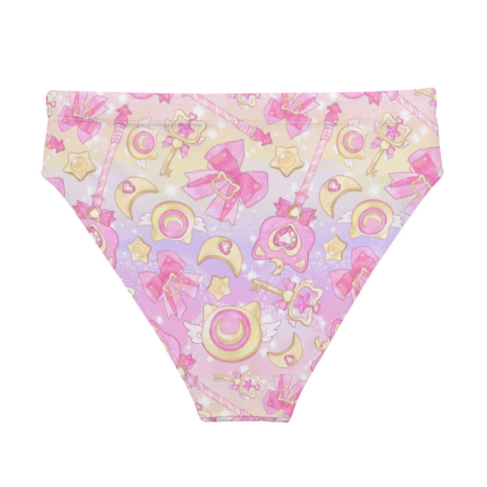 Shop the High-waisted Magical Girl Bikini Bottom, perfect for beach days with its fun, vibrant design and comfort.