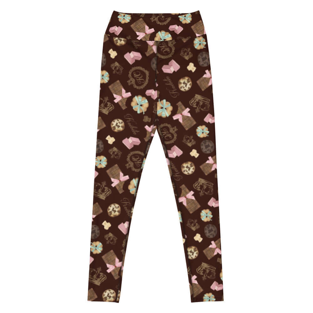 Elevate your style with High-waisted Royal Cookie Leggings, perfect for gym or lounging in comfort and flair.