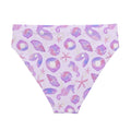 High-waisted Sea Princess Bikini Bottom features a playful seashell print, perfect for stylish summer beach days.