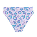 High-waisted Sea Princess Bikini Bottom features a colorful seashell print, perfect for stylish summer adventures.
