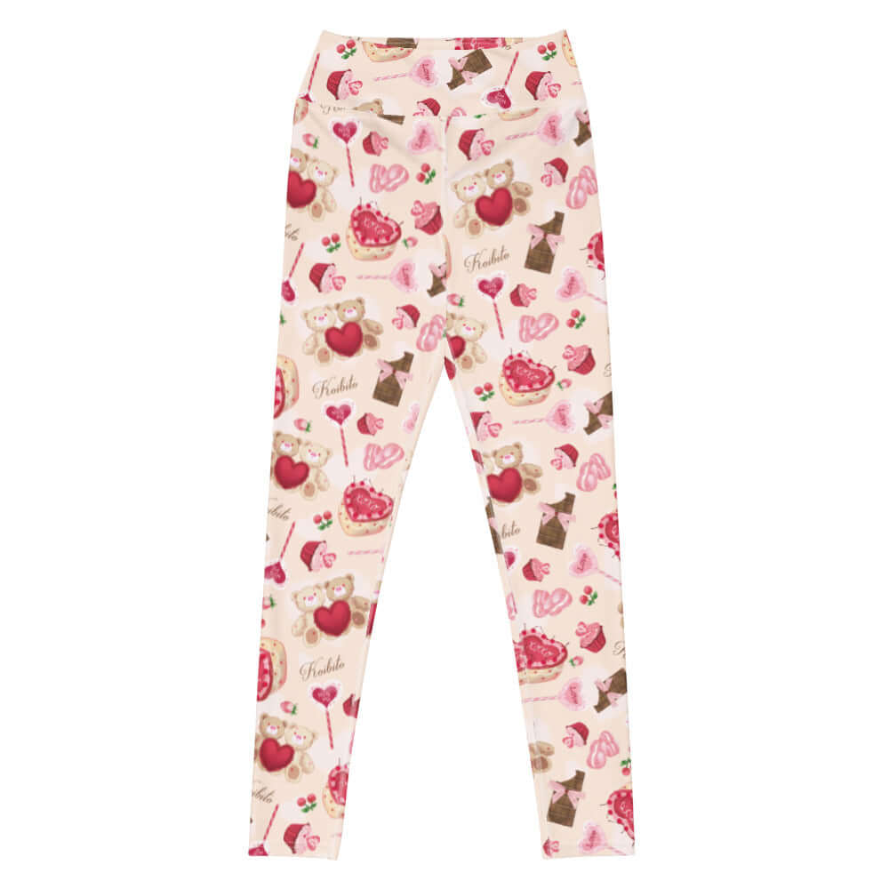 High-waisted Sugar Sweetheart Leggings feature a fun, whimsical print perfect for mixing and matching on Valentine’s Day.