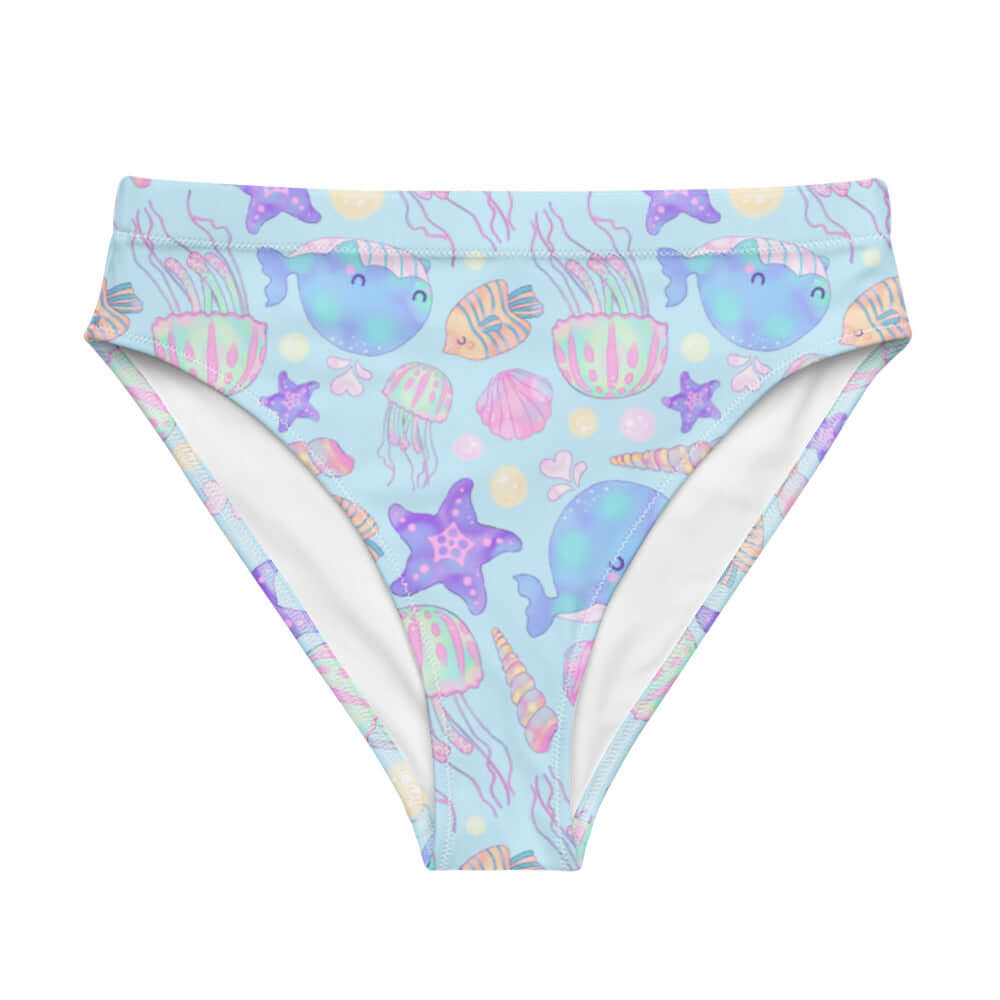 Cute and colorful High-waisted Under the Sea Bikini Bottom, perfect for beach days and standing out in style.
