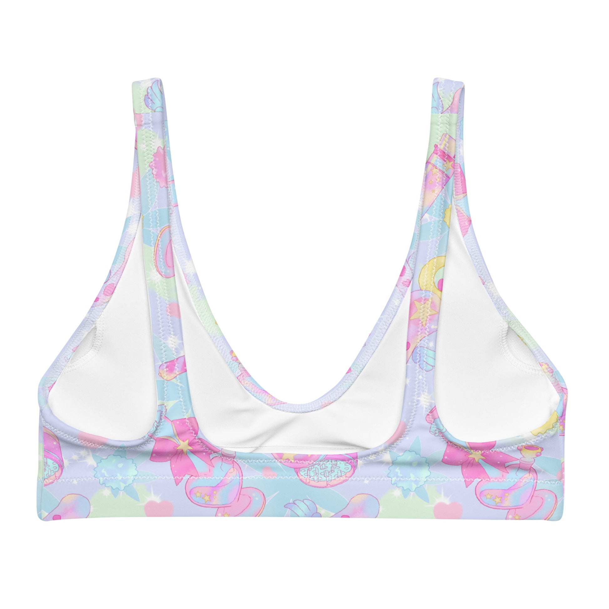 Stylish Indica Magica Padded Bikini Top featuring vibrant prints, perfect for your kawaii outfits and summer vibes.