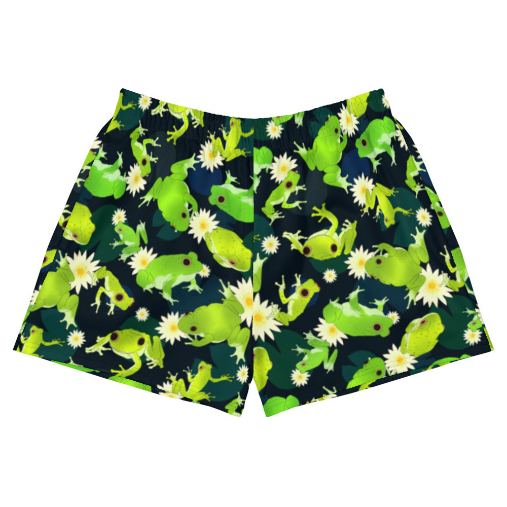 Show off your legs in the Kero-kero Athletic Short Shorts featuring a fun frog print, perfect for any activity.