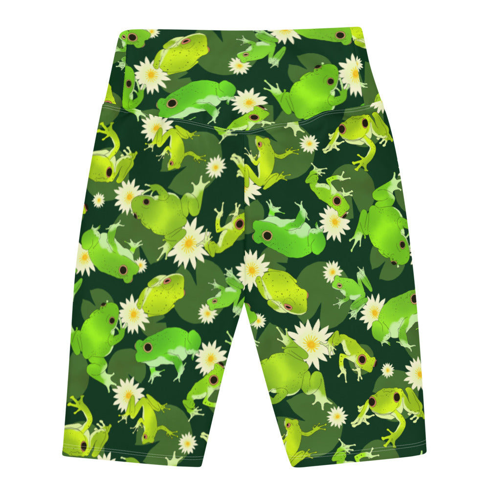 Show off your style in Kero-kero Biker Shorts, featuring a vibrant frog print perfect for active or streetwear looks.