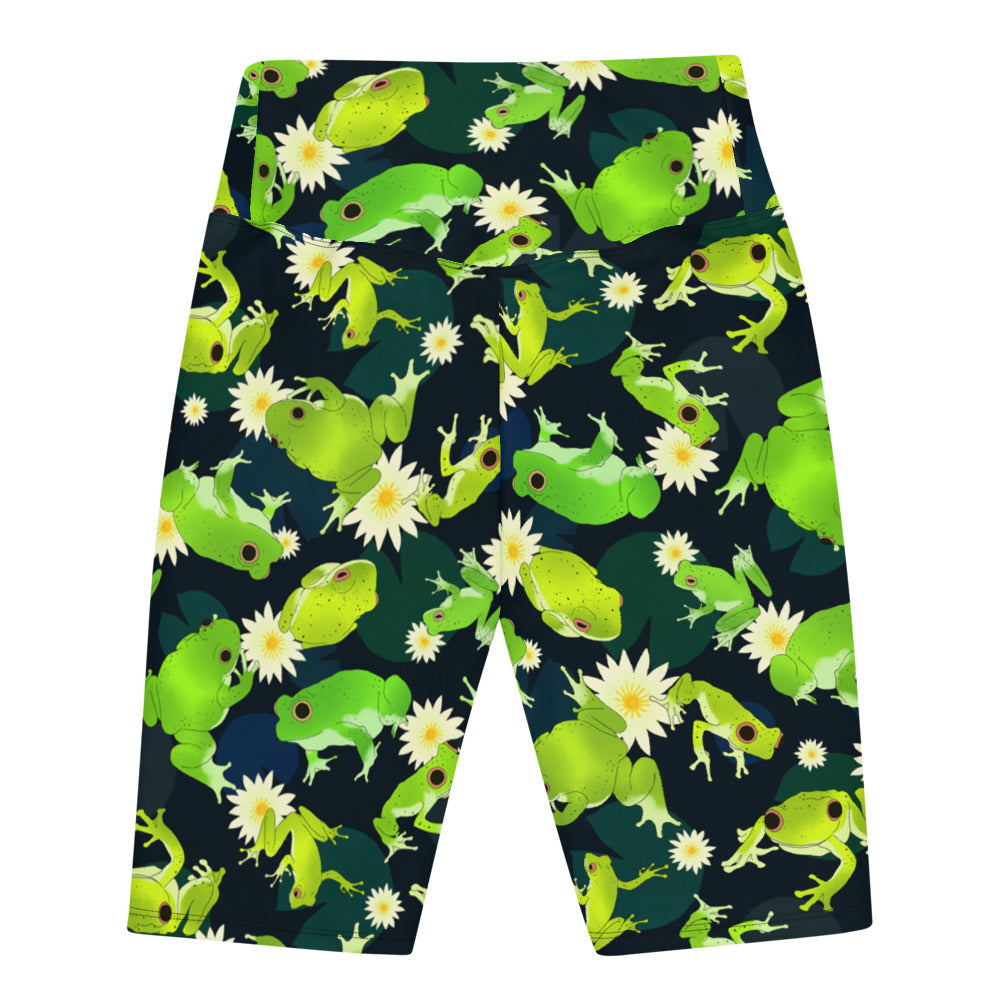 Show off your style in Kero-kero Biker Shorts featuring a vibrant frog pattern, perfect for any active outfit!