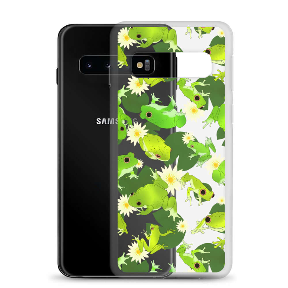 Protect your phone in style with the Kero-kero Samsung® Clear Case, showcasing vibrant frog designs and durable protection.