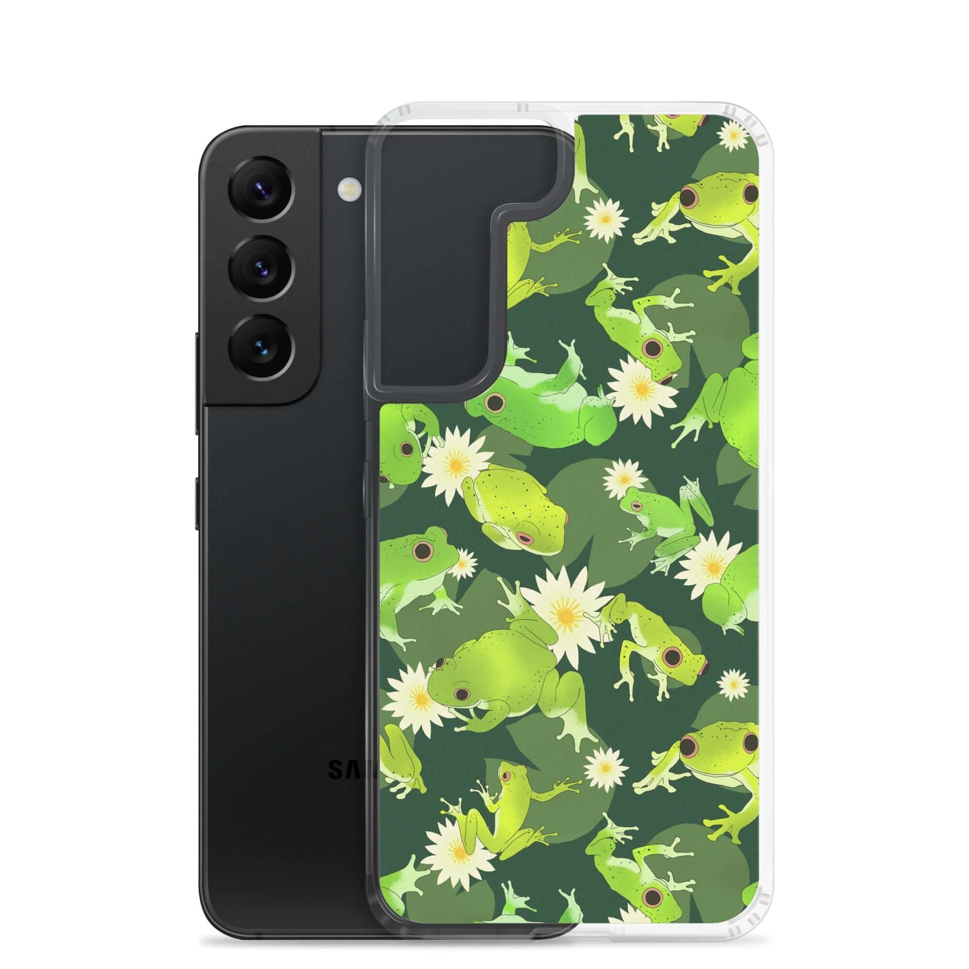 Protect your Samsung with the Kero-kero Samsung® Clear Case, featuring a vibrant frog design for ultimate style.