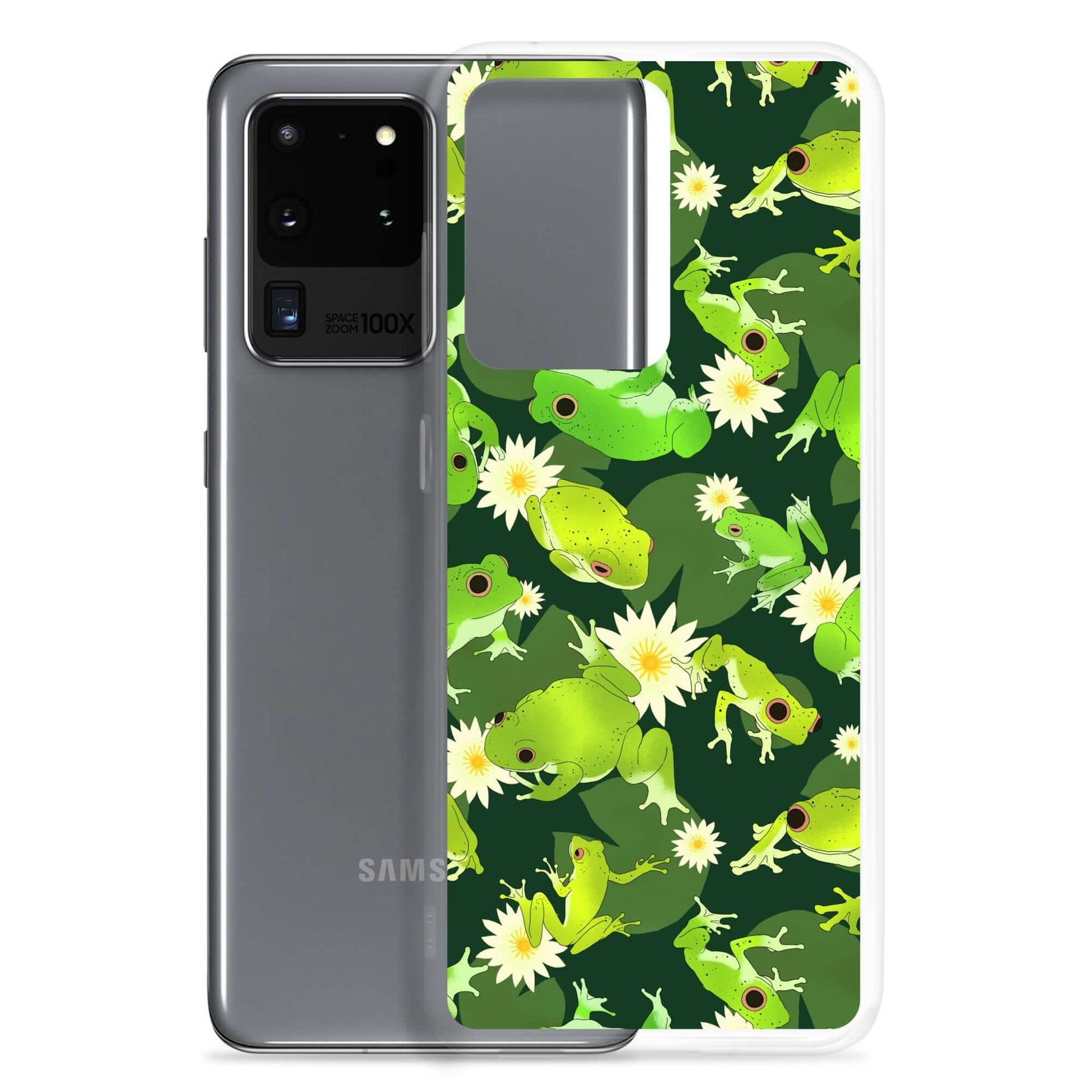 Kero-kero Samsung® Clear Case showcases vibrant frog designs, perfect for frog lovers and stylish protection.