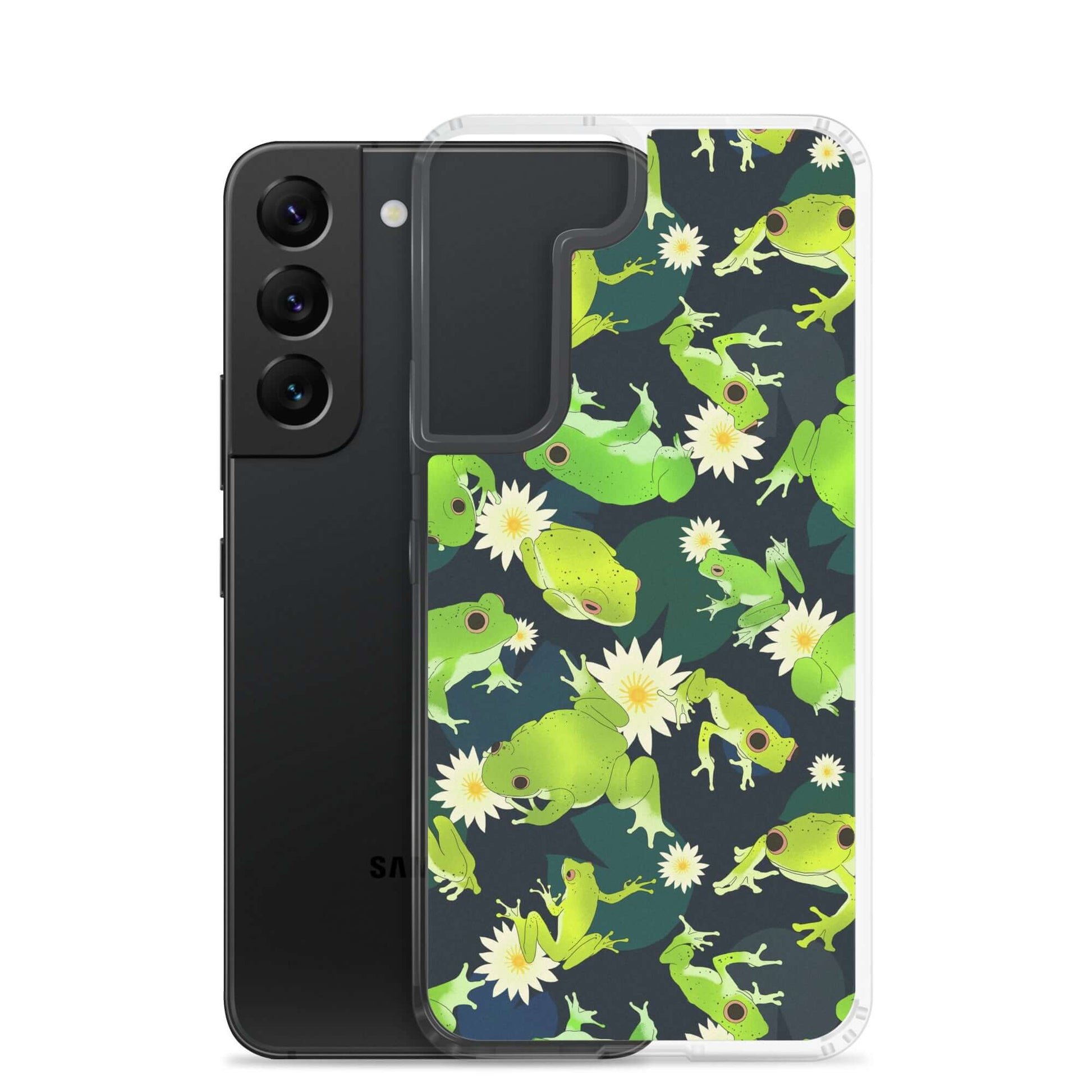 Kero-kero Samsung® Clear Case showcases vibrant frog designs, perfect for frog lovers who want stylish protection.