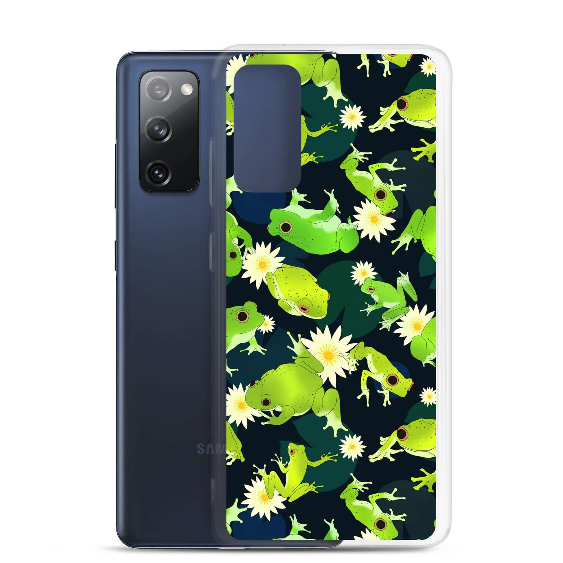 Kero-kero Samsung® Clear Case featuring vibrant frog designs, perfect for protecting your phone with style.