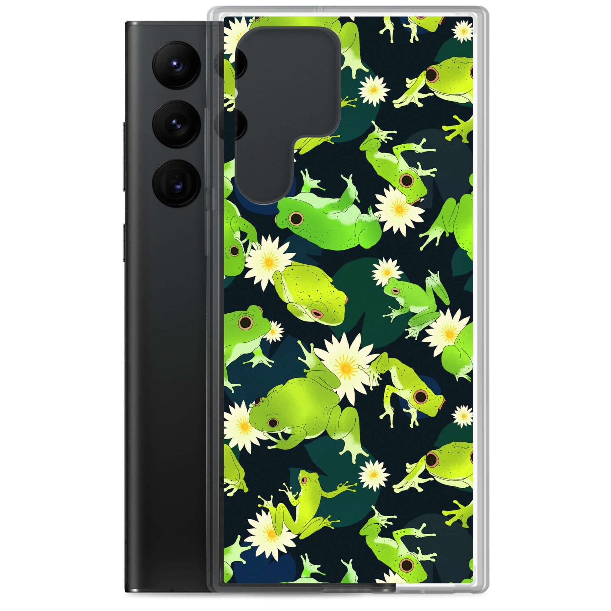 Protect your phone in style with the Kero-kero Samsung® Clear Case, featuring a vibrant frog design.