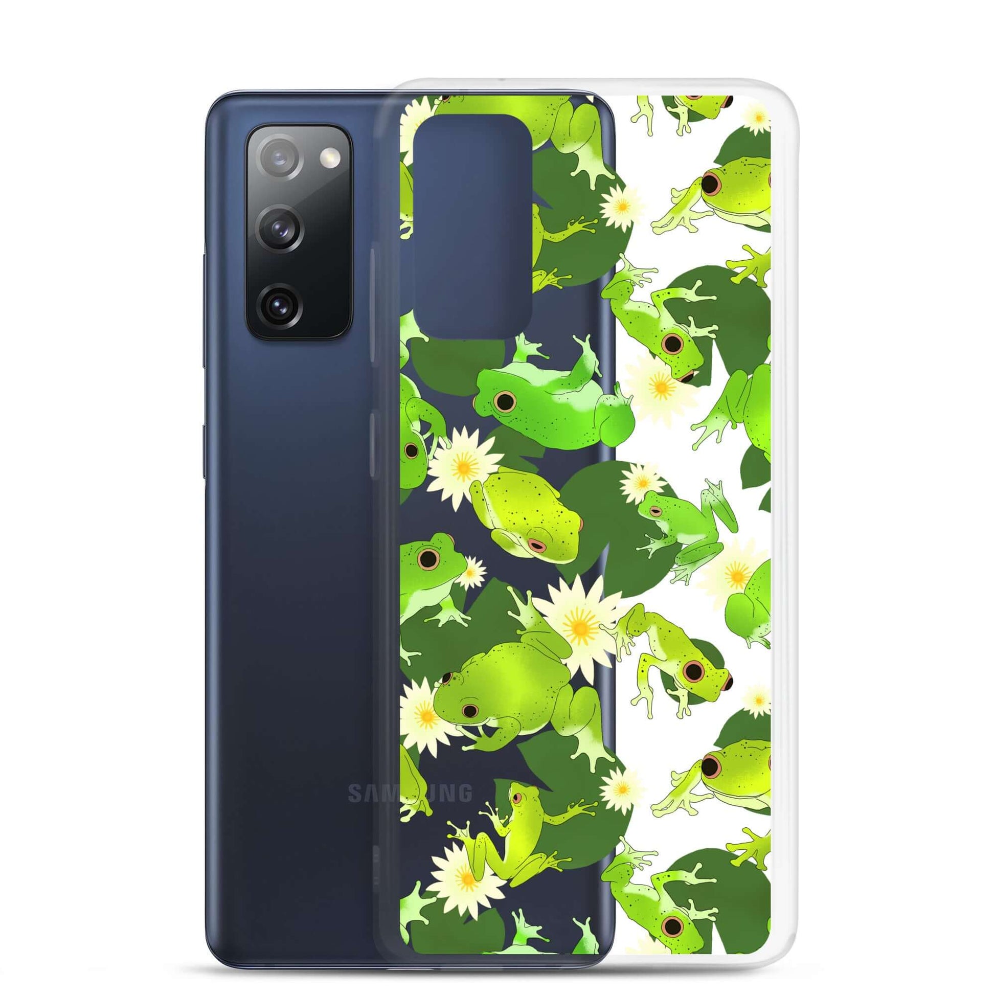 Kero-kero Samsung® Clear Case showcases vibrant frogs, offering stylish protection for your Samsung Galaxy.