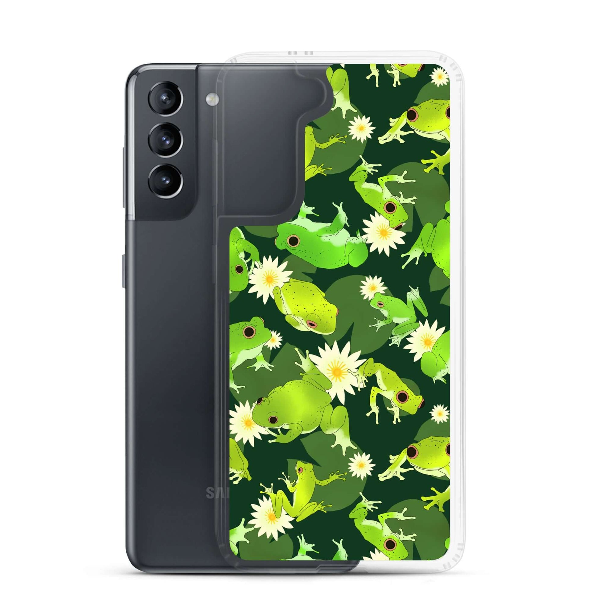 Kero-kero Samsung® Clear Case features vibrant frog designs, offering stylish protection for your device from scratches and dust.