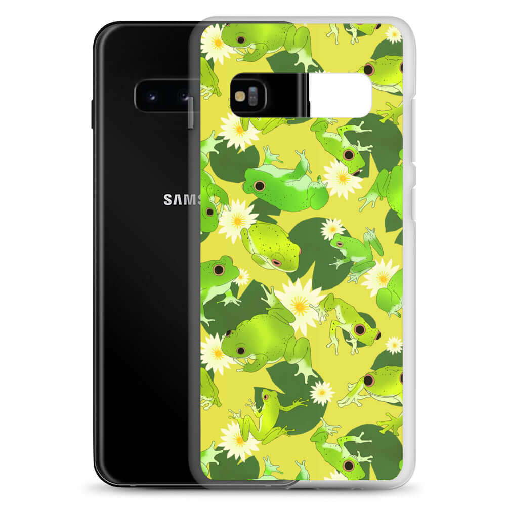 Kero-kero Samsung® Clear Case showcases vibrant frog designs, protecting your phone with style and flair.