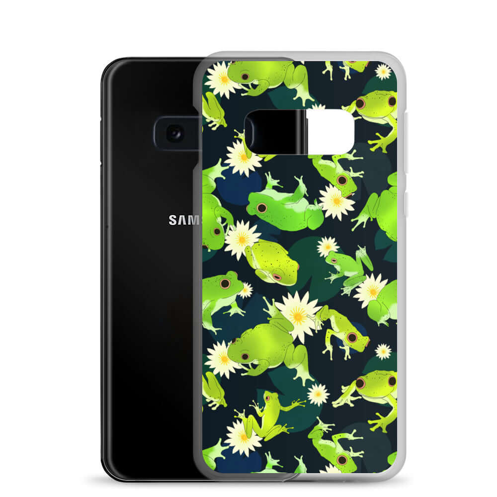 Kero-kero Samsung® Clear Case showcases vibrant frog designs, protecting your phone with style and flair.