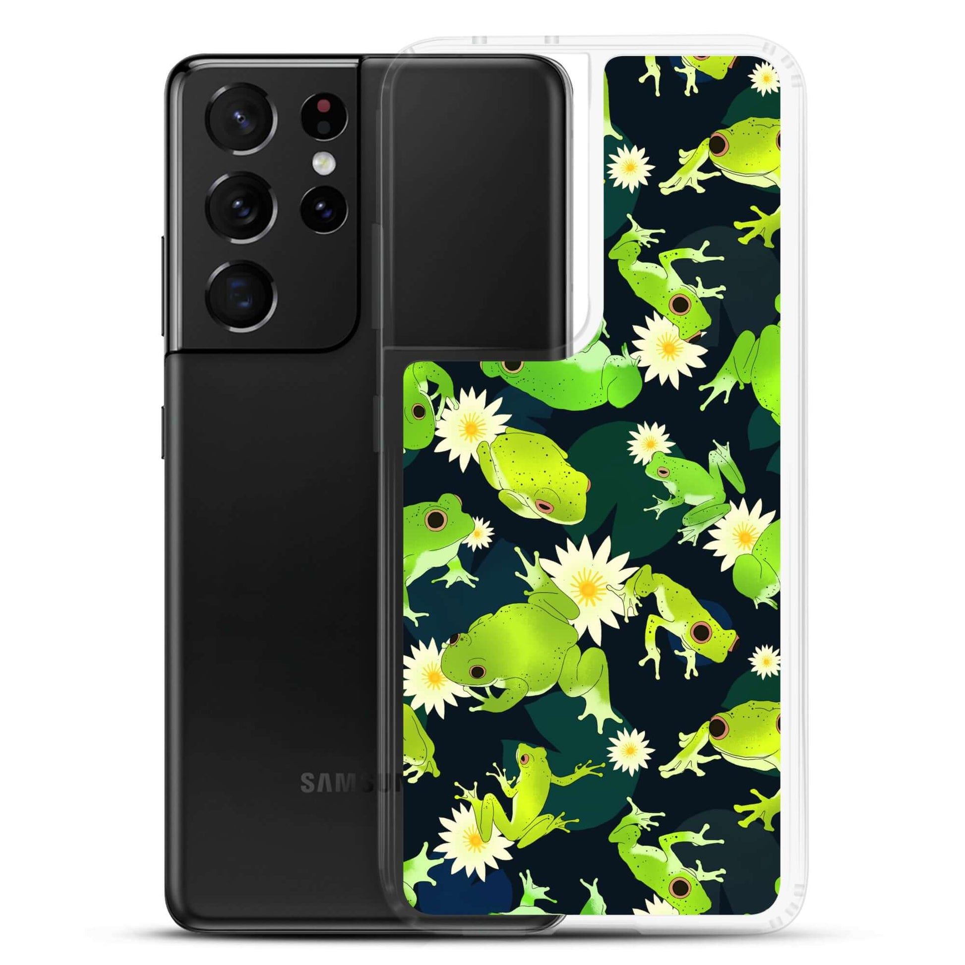 Kero-kero Samsung® Clear Case features vibrant frog designs, offering stylish protection for your phone. Perfect for frog lovers!