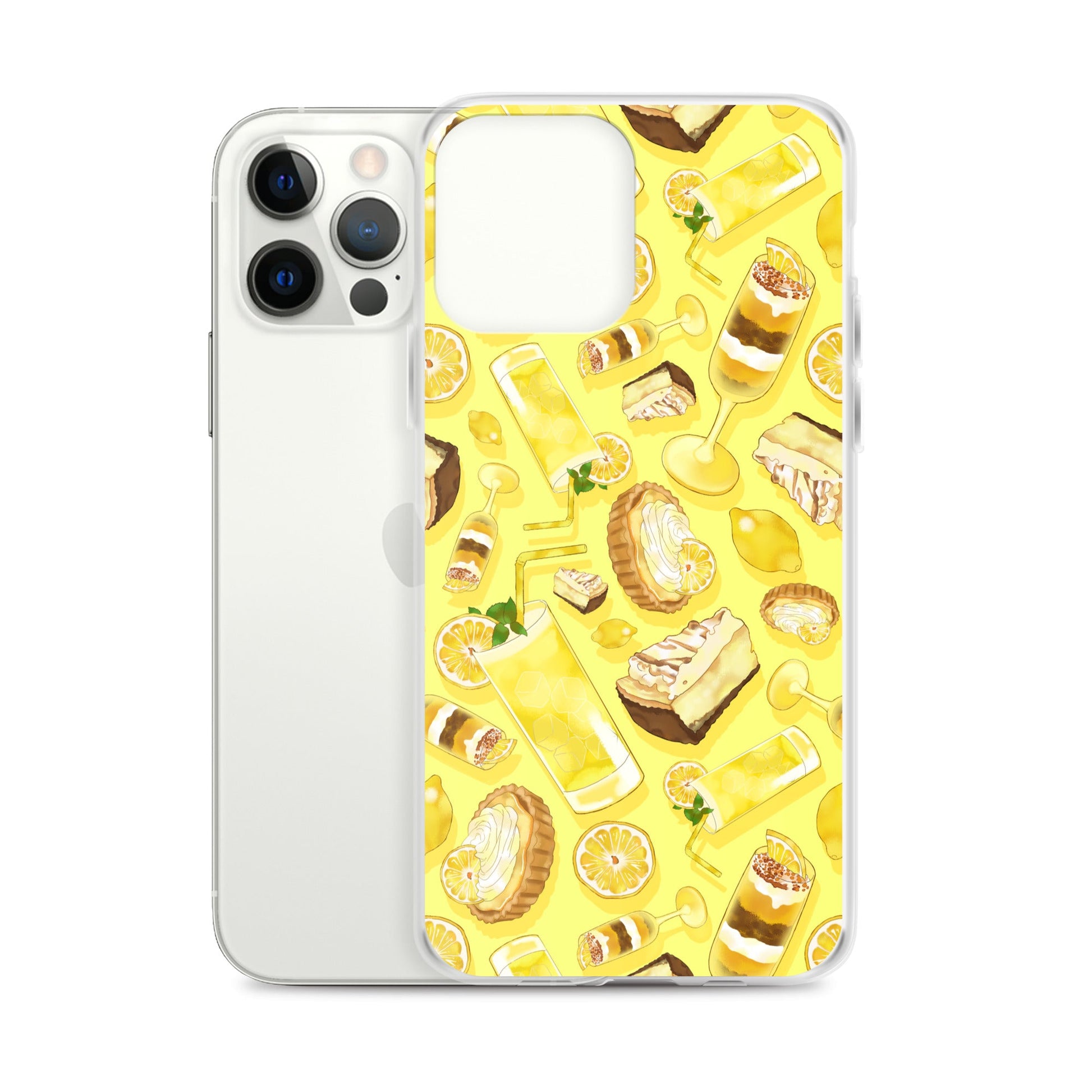 Sleek Lemon iPhone® Clear Case featuring a vibrant design, protecting your phone from scratches and dust.