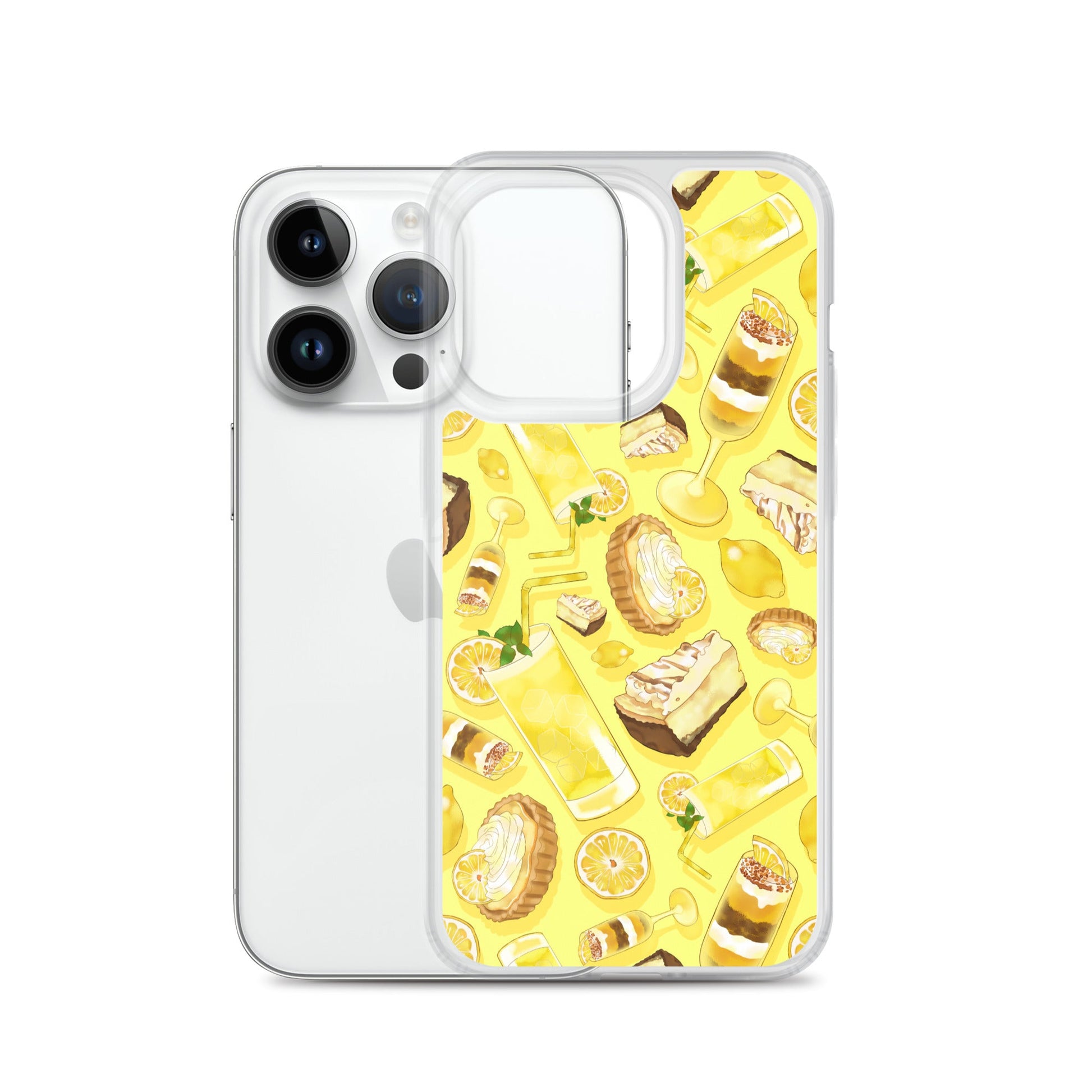 Stylish Lemon iPhone® Clear Case features a vibrant design, offering protection against scratches and dirt.