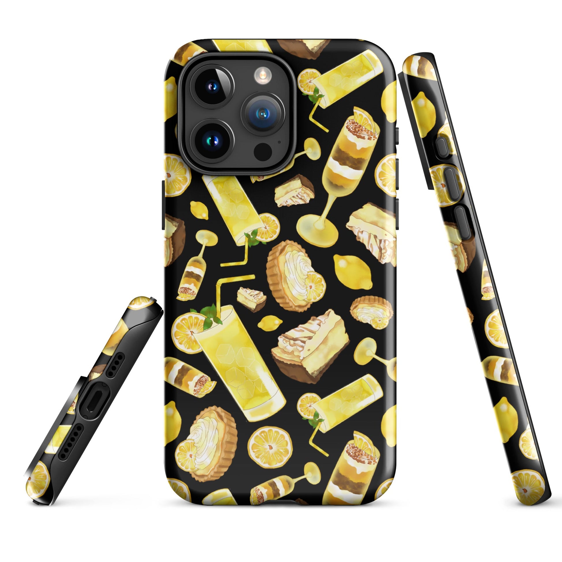 Stylish Lemon iPhone® Tough Case featuring a dual-layer design for ultimate protection and impact absorption.