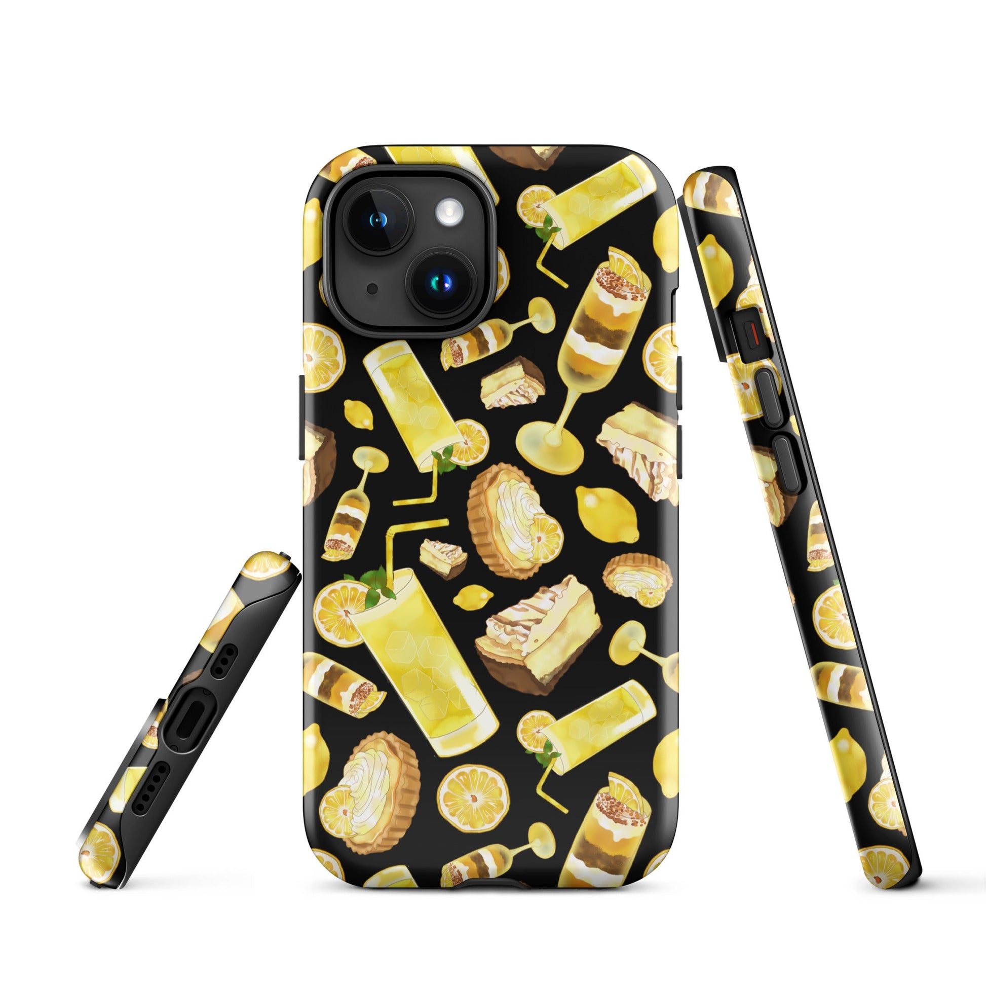 Stylish Lemon iPhone® Tough Case features a vibrant design, offering dual-layer protection for your phone.