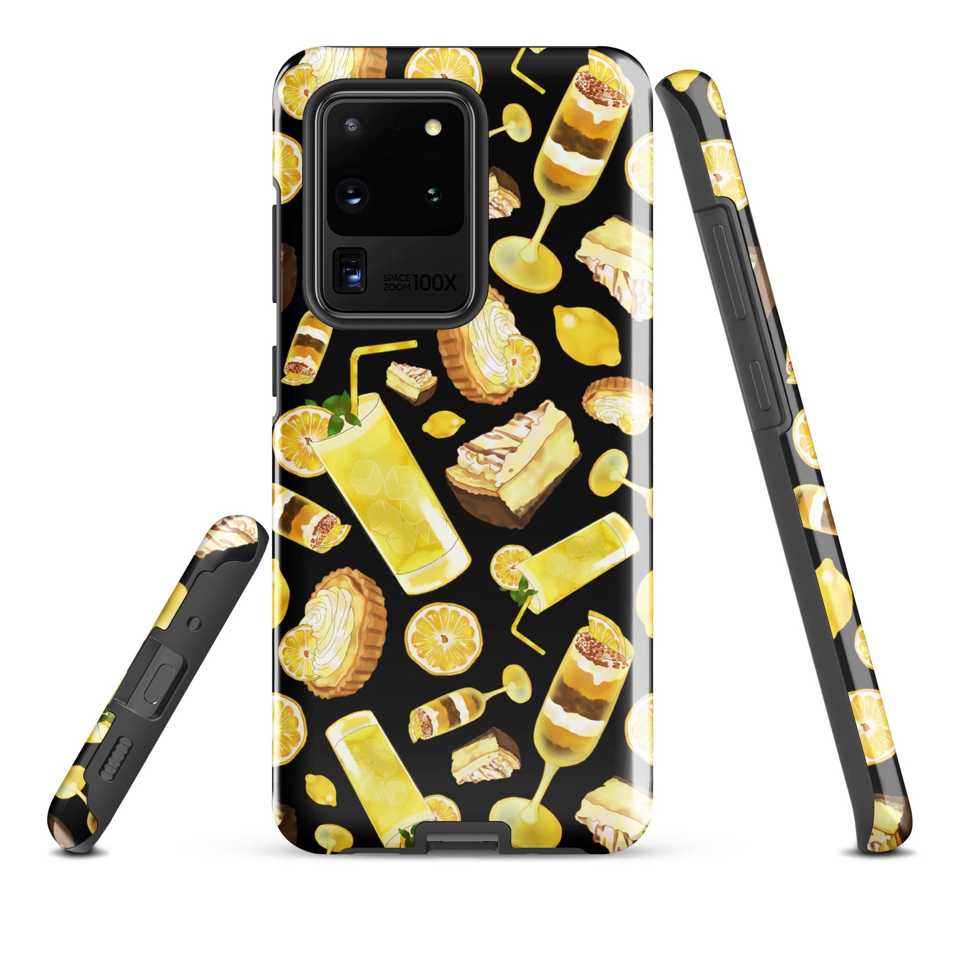 Lemon Samsung® Tough Case featuring a vibrant lemon design, offering stylish protection for your Galaxy S20 Ultra.