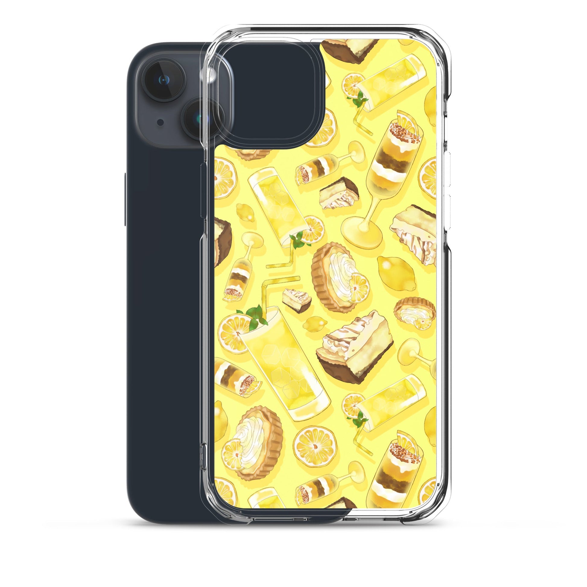 Lemon iPhone® Clear Case featuring a vibrant lemon design, perfect for protection against scratches and dirt.