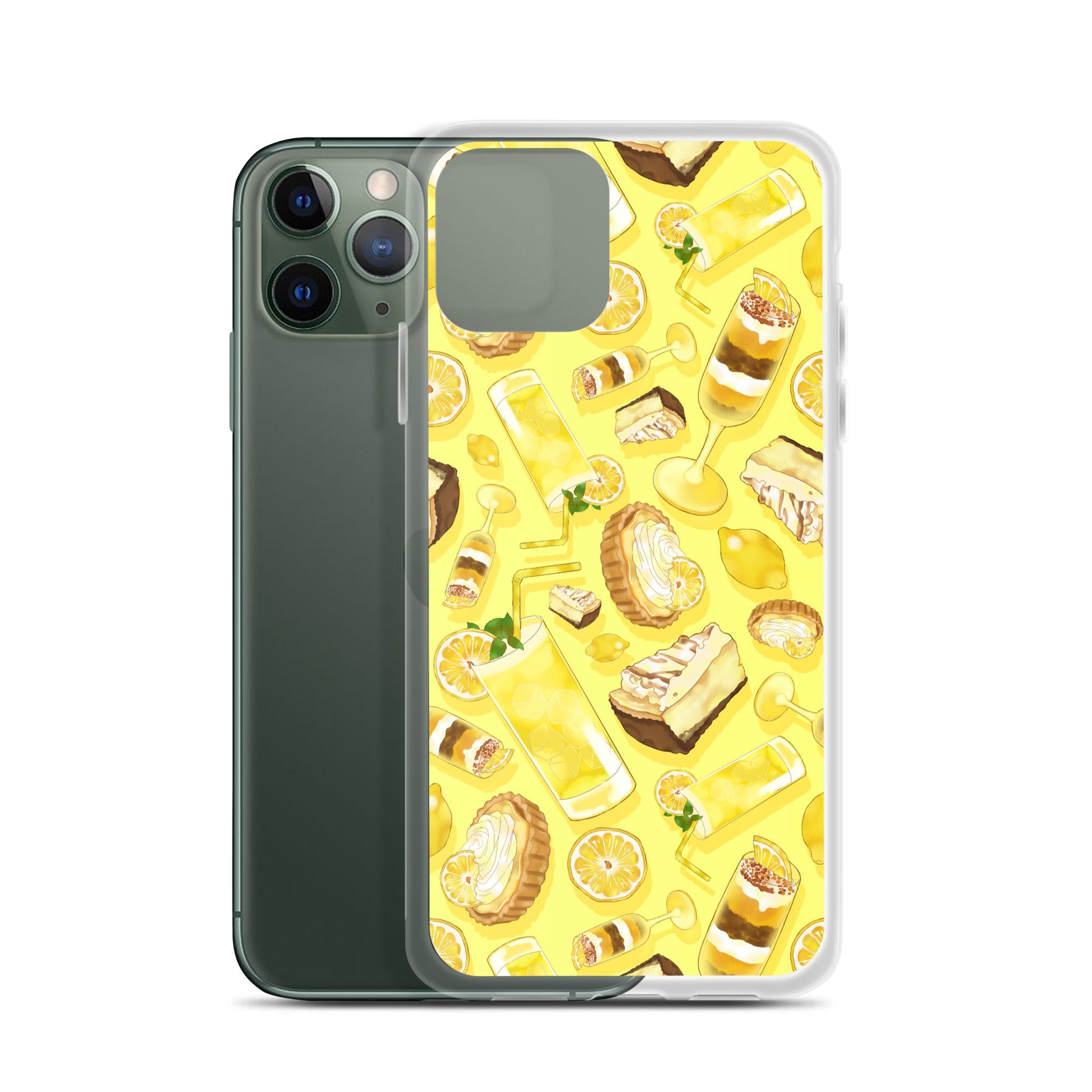 Sleek Lemon iPhone® Clear Case featuring a vibrant design, offering protection from scratches and easy access to ports.