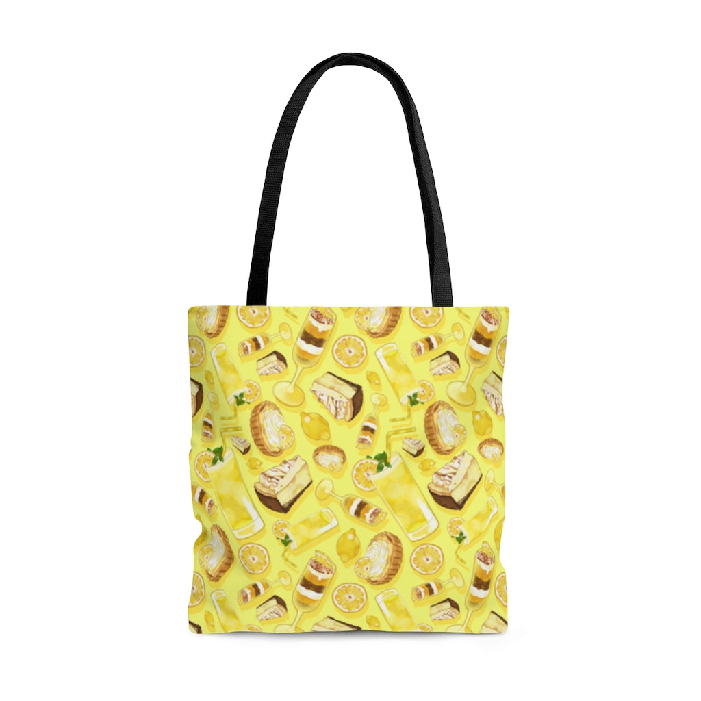 Bright and cheerful Lemon Tote Bag (Yellow) featuring a fun fruit design, perfect for everyday use or outings.